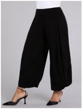 Like New! SIMPLI Dream Pants Black Wide-Leg Pull-On in Size 12
